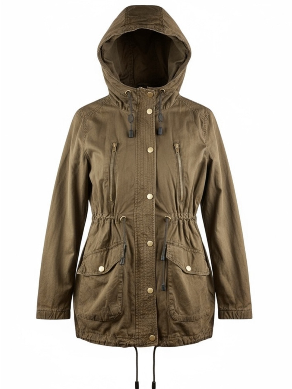 Garage‎ Brown Hooded Utility Jacket size S small